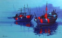 Abdul Jabbar, 30 x 48 Inch, Acrylic on Canvas, Seascape Painting, AC-ABJ-054